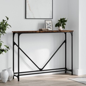 Mesa consola madera de ingeniería roble ahumado 102x22,5x75 cm de , Mesas auxiliares - Ref: Foro24-834132, Precio: 39,25 €, D...
