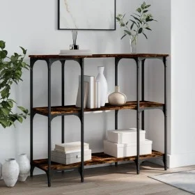 Mesa consola madera de ingeniería roble ahumado 102x35x90 cm de , Mesas auxiliares - Ref: Foro24-834147, Precio: 62,29 €, Des...