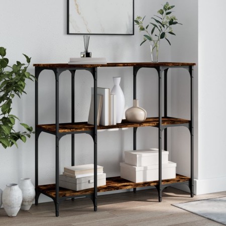 Mesa consola madera de ingeniería roble ahumado 102x35x90 cm de , Mesas auxiliares - Ref: Foro24-834147, Precio: 63,08 €, Des...