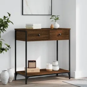 Mesa consola madera de ingeniería marrón roble 75x34,5x75 cm de , Mesas auxiliares - Ref: Foro24-834179, Precio: 57,39 €, Des...