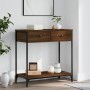 Mesa consola madera de ingeniería marrón roble 75x34,5x75 cm de , Mesas auxiliares - Ref: Foro24-834179, Precio: 58,88 €, Des...
