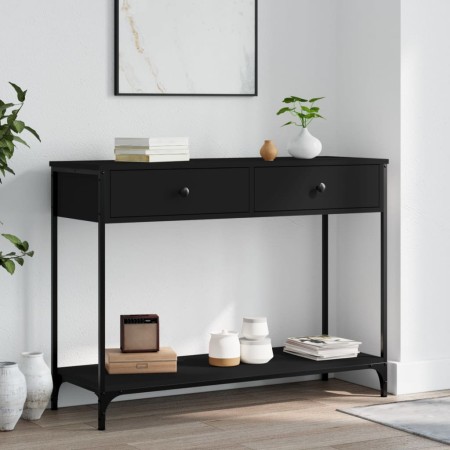 Mesa consola madera de ingeniería negra 100x34,5x75 cm de , Mesas auxiliares - Ref: Foro24-834170, Precio: 72,16 €, Descuento: %