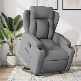 Sillón reclinable elevable de tela gris claro en Sillones | Comprar online en Foru.es