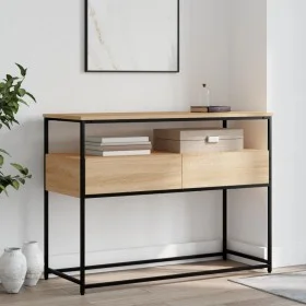 Mesa consola madera de ingeniería roble Sonoma 100x40x75 cm de , Mesas auxiliares - Ref: Foro24-834151, Precio: 66,99 €, Desc...