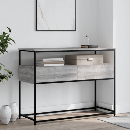 Mesa consola madera de ingeniería gris Sonoma 100x40x75 cm de , Mesas auxiliares - Ref: Foro24-834153, Precio: 73,71 €, Descu...