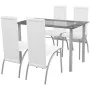 Conjunto de Comedor Cuero Artificial de Cinco Piezas de Color Blanco de vidaXL, muebles para cocinas y comedores - Ref: Foro2...