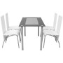 Conjunto de Comedor Cuero Artificial de Cinco Piezas de Color Blanco de vidaXL, muebles para cocinas y comedores - Ref: Foro2...