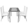 Conjunto de Comedor Cuero Artificial de Cinco Piezas de Color Blanco de vidaXL, muebles para cocinas y comedores - Ref: Foro2...