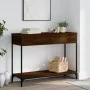 Mesa consola madera de ingeniería marrón roble 100x34,5x75 cm de , Mesas auxiliares - Ref: Foro24-834164, Precio: 76,86 €, De...