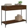 Mesa consola madera de ingeniería marrón roble 100x34,5x75 cm de , Mesas auxiliares - Ref: Foro24-834164, Precio: 76,86 €, De...
