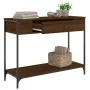 Mesa consola madera de ingeniería marrón roble 100x34,5x75 cm de , Mesas auxiliares - Ref: Foro24-834164, Precio: 76,86 €, De...
