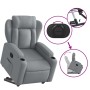 Sillón reclinable elevable de tela gris claro en Sillones | Comprar online en Foru.es