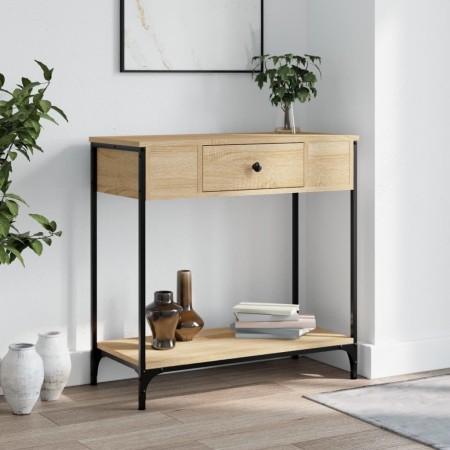 Mesa consola madera de ingeniería roble Sonoma 75x34,5x75 cm de , Mesas auxiliares - Ref: Foro24-834166, Precio: 56,72 €, Des...