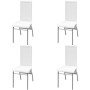 Conjunto de Comedor Cuero Artificial de Cinco Piezas de Color Blanco de vidaXL, muebles para cocinas y comedores - Ref: Foro2...