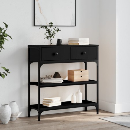 Mesa consola madera de ingeniería negra 72,5x25x75 cm de , Mesas auxiliares - Ref: Foro24-834185, Precio: 79,13 €, Descuento: %