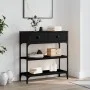 Mesa consola madera de ingeniería negra 72,5x25x75 cm by , Side tables - Ref: Foro24-834185, Price: 79,69 €, Discount: %