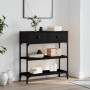 Mesa consola madera de ingeniería negra 72,5x25x75 cm de , Mesas auxiliares - Ref: Foro24-834185, Precio: 79,13 €, Descuento: %