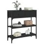 Mesa consola madera de ingeniería negra 72,5x25x75 cm by , Side tables - Ref: Foro24-834185, Price: 79,69 €, Discount: %