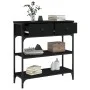 Mesa consola madera de ingeniería negra 72,5x25x75 cm by , Side tables - Ref: Foro24-834185, Price: 79,69 €, Discount: %