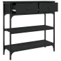 Mesa consola madera de ingeniería negra 72,5x25x75 cm by , Side tables - Ref: Foro24-834185, Price: 79,69 €, Discount: %