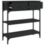 Mesa consola madera de ingeniería negra 72,5x25x75 cm de , Mesas auxiliares - Ref: Foro24-834185, Precio: 79,13 €, Descuento: %