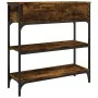 Mesa consola madera de ingeniería roble ahumado 72,5x25x75 cm by , Side tables - Ref: Foro24-834187, Price: 69,91 €, Discount: %