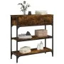 Mesa consola madera de ingeniería roble ahumado 72,5x25x75 cm by , Side tables - Ref: Foro24-834187, Price: 69,91 €, Discount: %