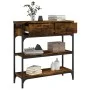Mesa consola madera de ingeniería roble ahumado 72,5x25x75 cm by , Side tables - Ref: Foro24-834187, Price: 69,91 €, Discount: %