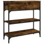 Mesa consola madera de ingeniería roble ahumado 72,5x25x75 cm by , Side tables - Ref: Foro24-834187, Price: 69,91 €, Discount: %