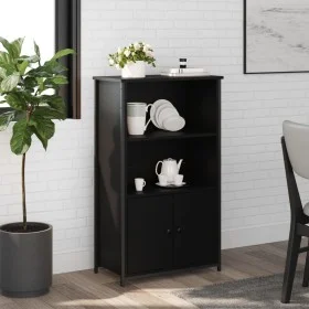 Aparador alto madera de ingeniería negro 62x32x103,5 cm by , Sideboards - Ref: Foro24-834215, Price: 73,63 €, Discount: %