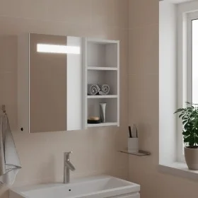 Mueble de baño con espejo y luz LED blanco 60x13x52 cm de , Tocadores de baño - Ref: Foro24-357969, Precio: 89,90 €, Descuent...
