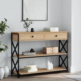 Mesa consola madera de ingeniería roble Sonoma 100x28x75 cmm de , Mesas auxiliares - Ref: Foro24-834191, Precio: 85,31 €, Des...