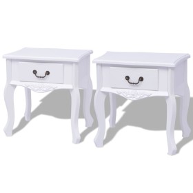 Mesitas de noche 2 unidades MDF blanca de vidaXL, Mesas auxiliares - Ref: Foro24-242750, Precio: 155,63 €, Descuento: %