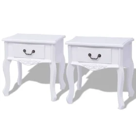 Nachttische 2 Einheiten aus weißem MDF von vidaXL, Seitentische - Ref: Foro24-242750, Preis: 152,63 €, Rabatt: %