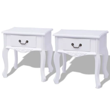 Nachttische 2 Einheiten aus weißem MDF von vidaXL, Seitentische - Ref: Foro24-242750, Preis: 152,63 €, Rabatt: %