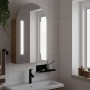 Mueble de baño con espejo arqueado y luz LED roble 42x13x70 cm de , Tocadores de baño - Ref: Foro24-357976, Precio: 108,21 €,...