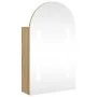 Mueble de baño con espejo arqueado y luz LED roble 42x13x70 cm de , Tocadores de baño - Ref: Foro24-357976, Precio: 100,84 €,...
