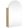 Mueble de baño con espejo arqueado y luz LED roble 42x13x70 cm de , Tocadores de baño - Ref: Foro24-357976, Precio: 108,21 €,...