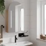 Mueble de baño con espejo arqueado y luz LED roble 42x13x70 cm de , Tocadores de baño - Ref: Foro24-357976, Precio: 100,84 €,...