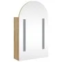 Mueble de baño con espejo arqueado y luz LED roble 42x13x70 cm de , Tocadores de baño - Ref: Foro24-357976, Precio: 100,84 €,...