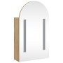 Mueble de baño con espejo arqueado y luz LED roble 42x13x70 cm de , Tocadores de baño - Ref: Foro24-357976, Precio: 108,21 €,...