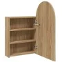 Mueble de baño con espejo arqueado y luz LED roble 42x13x70 cm de , Tocadores de baño - Ref: Foro24-357976, Precio: 100,84 €,...