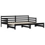 Sofá cama nido madera maciza de pino negro 90x200 cm de , Camas y somieres - Ref: Foro24-836149, Precio: 190,70 €, Descuento: %
