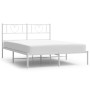 Estructura de cama con cabecero metal blanca 140x200 cm de , Camas y somieres - Ref: Foro24-355513, Precio: 97,50 €, Descuent...