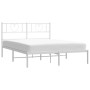 Estructura de cama con cabecero metal blanca 140x200 cm de , Camas y somieres - Ref: Foro24-355513, Precio: 97,50 €, Descuent...