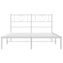 Estructura de cama con cabecero metal blanca 140x200 cm de , Camas y somieres - Ref: Foro24-355513, Precio: 97,50 €, Descuent...