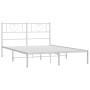 Estructura de cama con cabecero metal blanca 140x200 cm de , Camas y somieres - Ref: Foro24-355513, Precio: 97,50 €, Descuent...