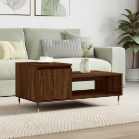 Mesa de centro madera contrachapada roble marrón 100x50x45 cm de , Mesas de centro - Ref: Foro24-830827, Precio: 46,48 €, Des...