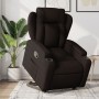 Sillón reclinable elevable tela marrón oscuro en Sillones | Comprar online en Foru.es