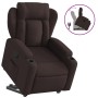 Sillón reclinable elevable tela marrón oscuro en Sillones | Comprar online en Foru.es